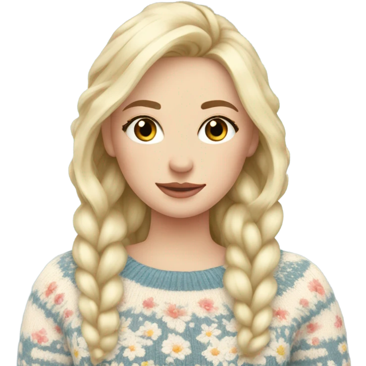 Knit floral sweater blond beautiful finnish girl emoji