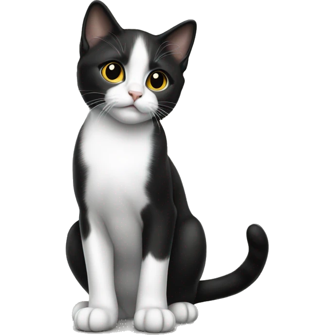 Tuxedo kitten standing emoji
