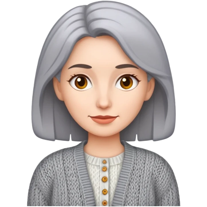 gray woman knit cardigan emoji