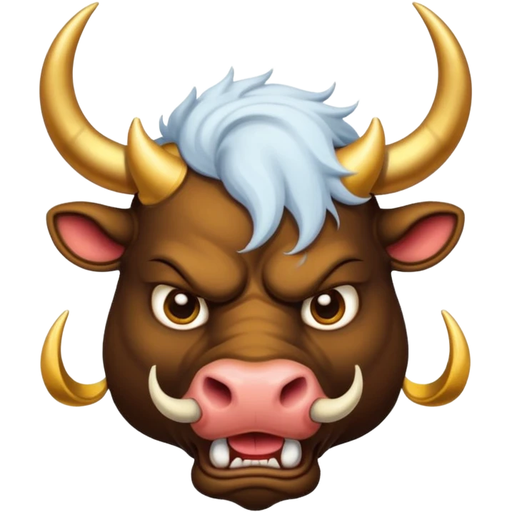 angry winter New Year's with golden horns bull emoji emoji