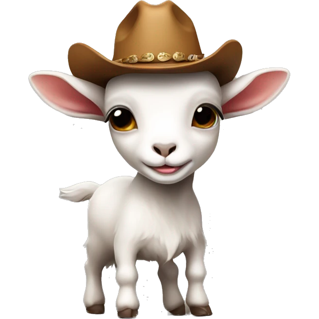 Tiny goat with cowboy hat emoji