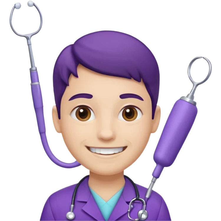 Dentist with purple uniforms  emoji