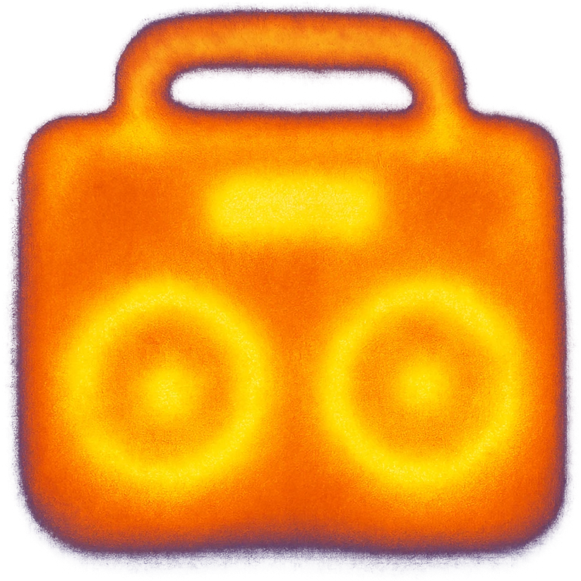A boombox column emoji