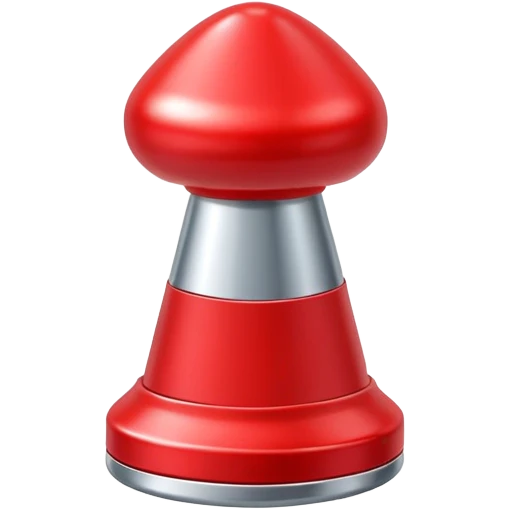 Red push pin with shiny metal top and sharp point emoji