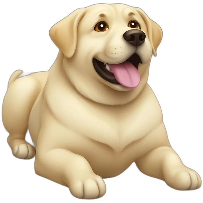 fat dwarf labrador stretching emoji