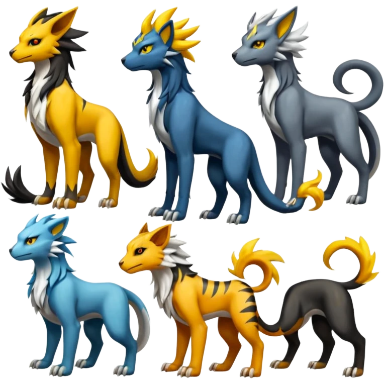 Houndoom-Tigress-Manectric-Luxray-Silvally-Gryphon-fusion (full body) emoji