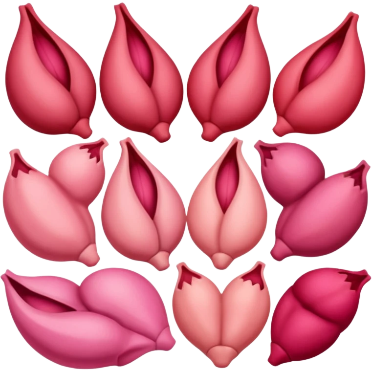 Different color Vulvas women reproductive organs  emoji