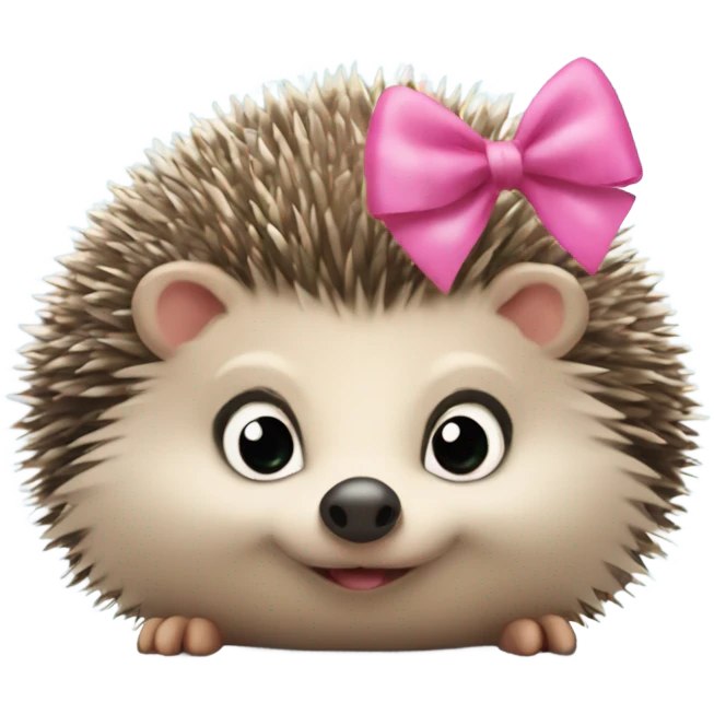 hedgehog with a pink bow on its head with a sign that says i love maylen emoji