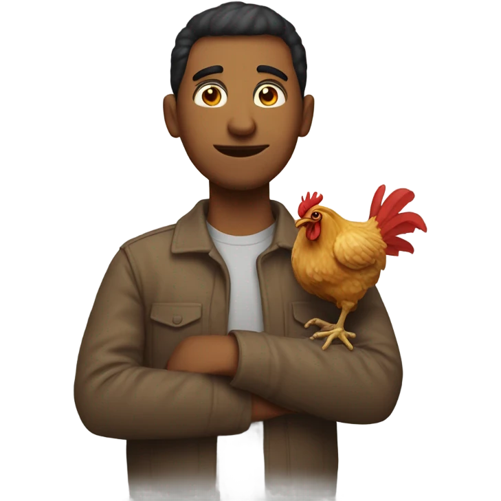 Man with chicken head emoji