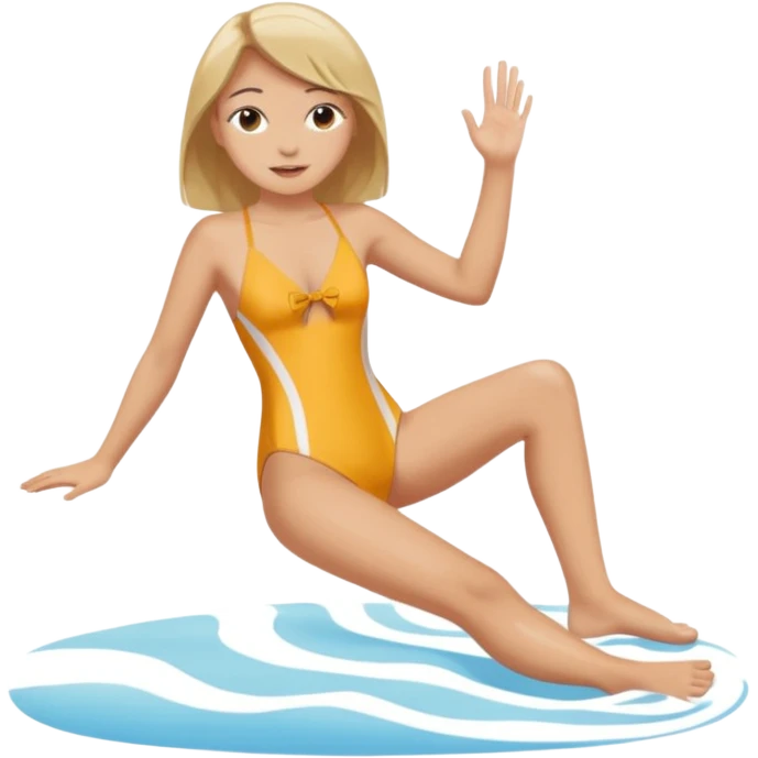 Draw a girl in a swimsuit who shows her foot emoji