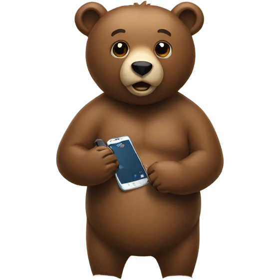 Bear holding a phone emoji