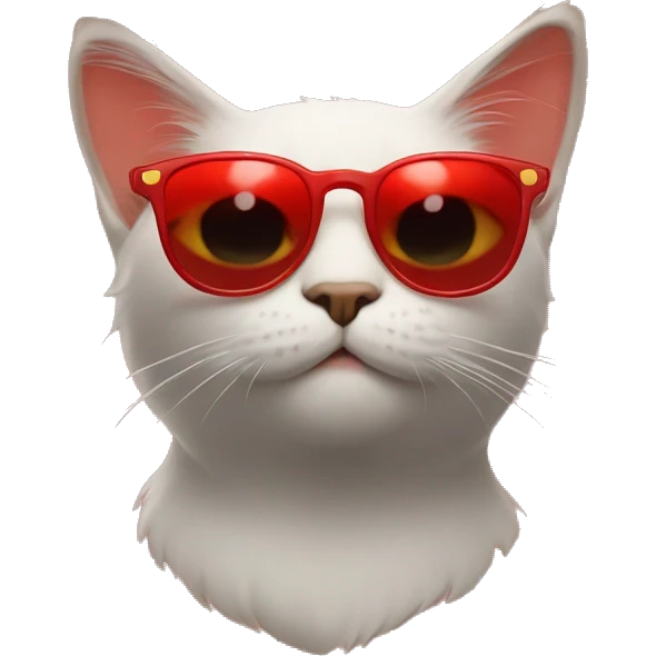 Cat with red sunglasses  emoji