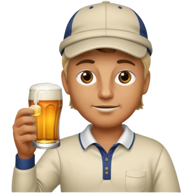 Golfer drinking a beer emoji