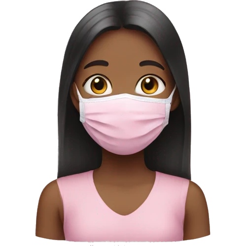 Girl with pink face mask on emoji