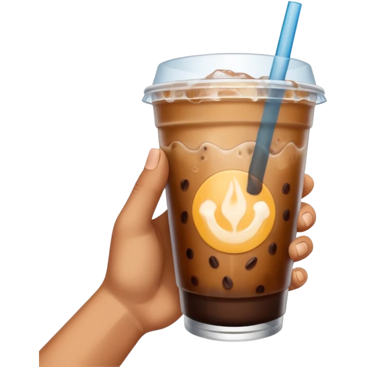 Hand holding a ice coffee  emoji