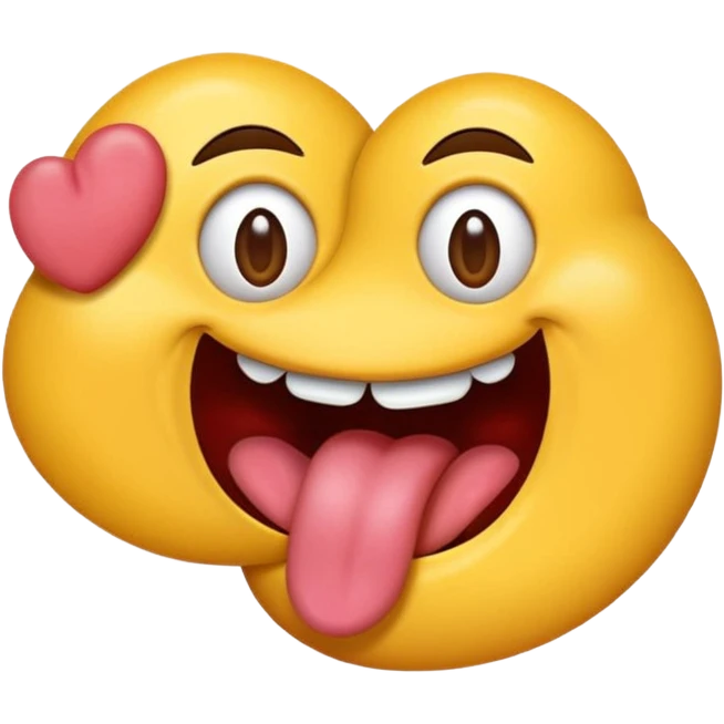 Tongue sticking out between twofingers emoji