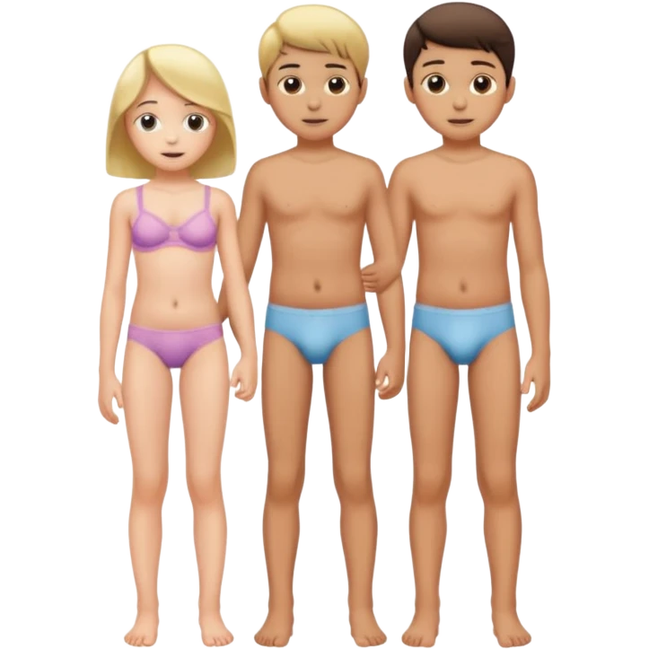 12 year old child girl naked underwear  standing  with a 12 year old boy emoji