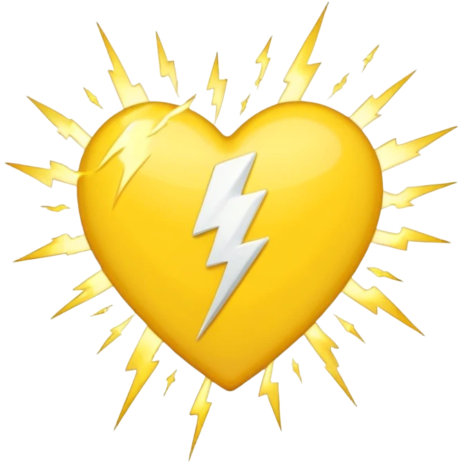 yellow heart with a lightning bolt emoji