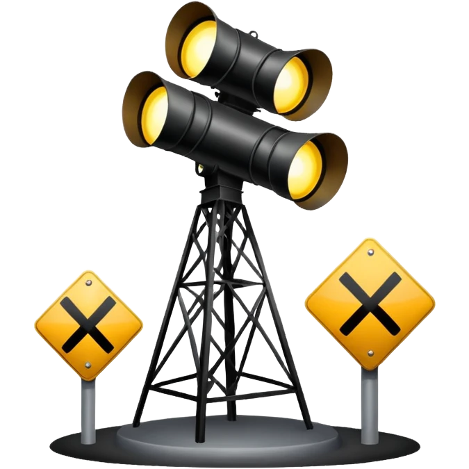 Railroad crossing light emoji