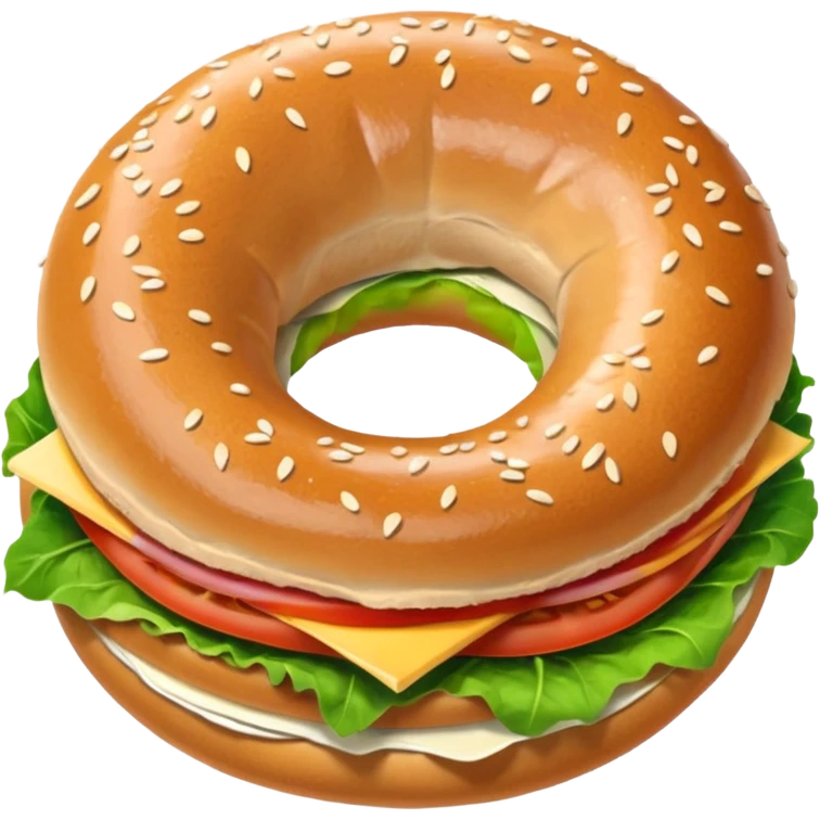 Bagel Sandwich in 5–20° gentle bird’s-eye angle emoji
