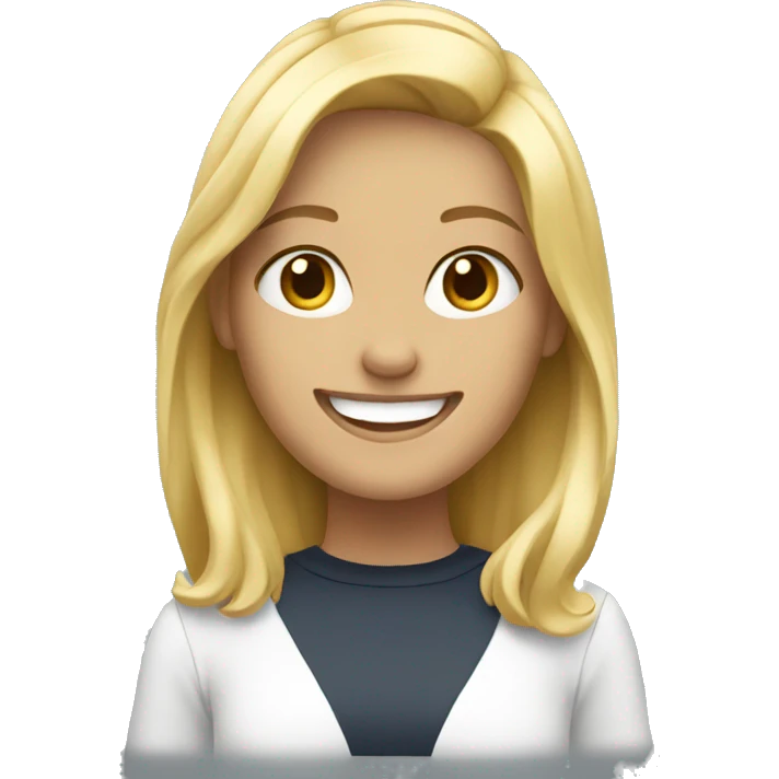 Blonde girl with smile emoji