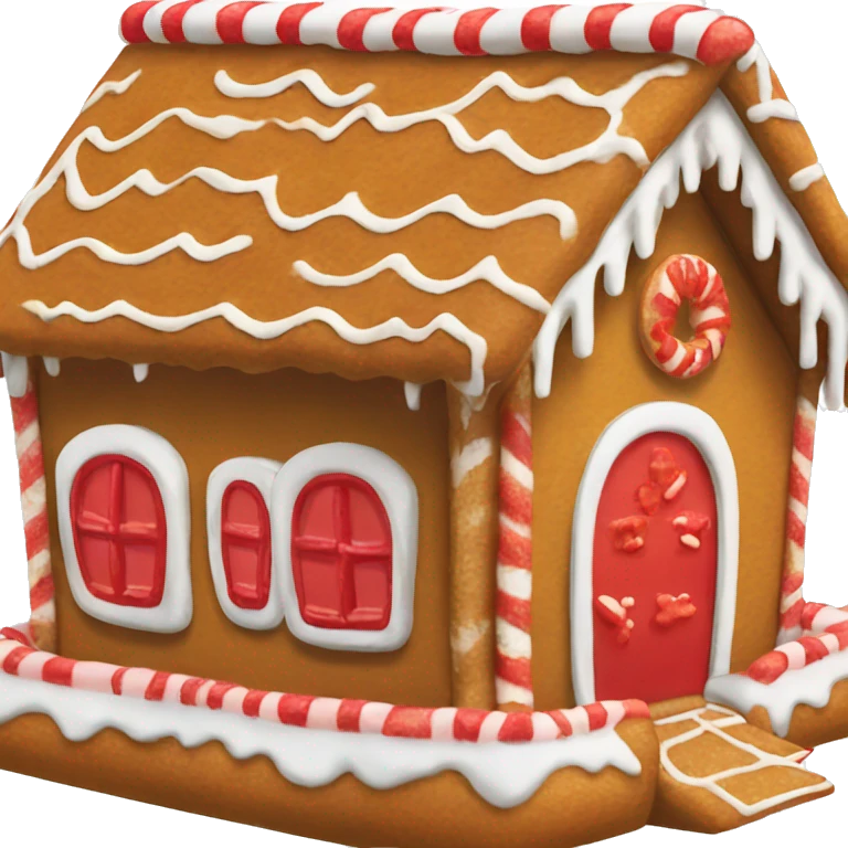 Gingerbread house with red details  emoji