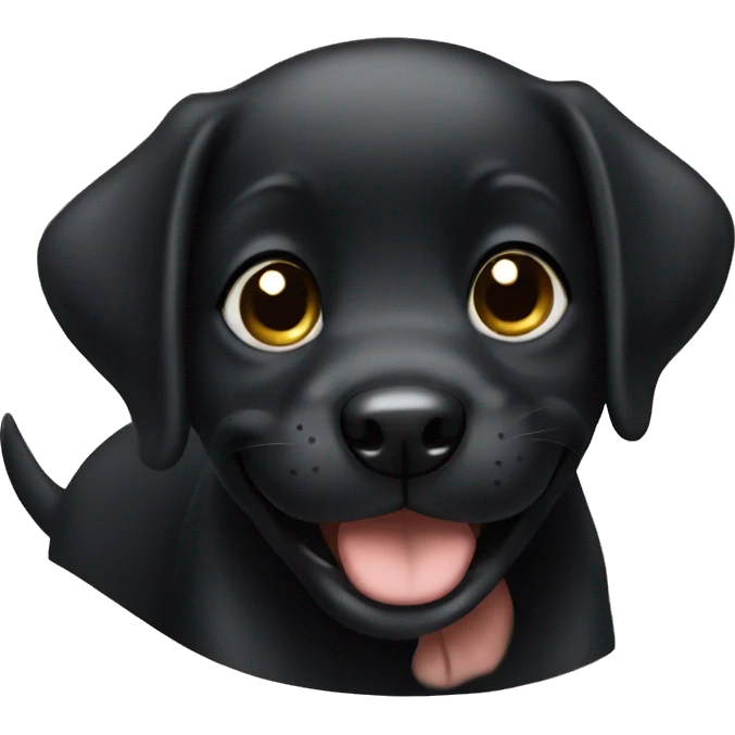 A smiling black puppy emoji