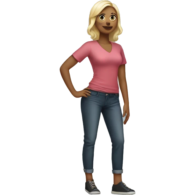 30 years old woman whit big leg emoji