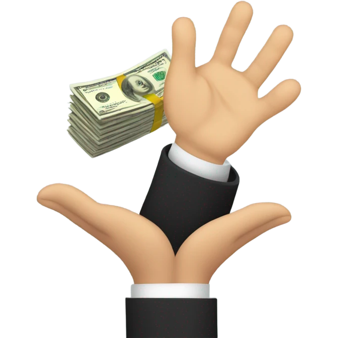Person handing the government money emoji