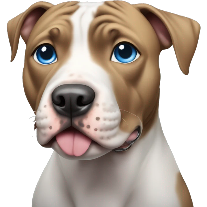 dog Pit Bull with blue eyes indoors emoji