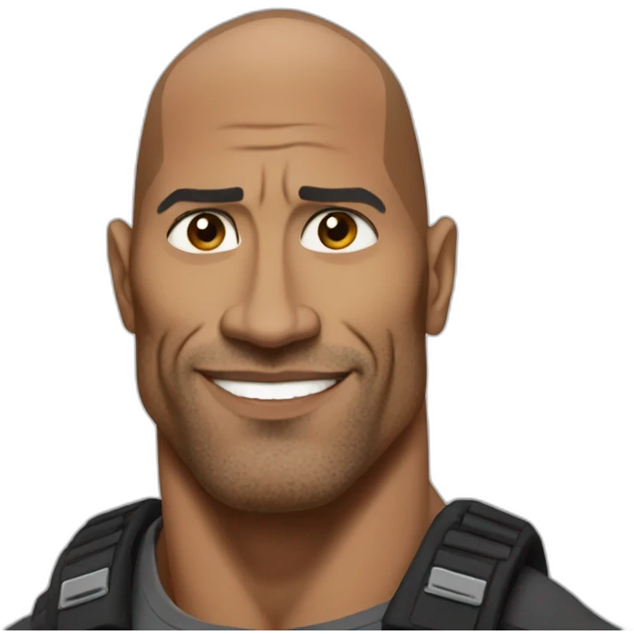 The rock as a rock emoji
