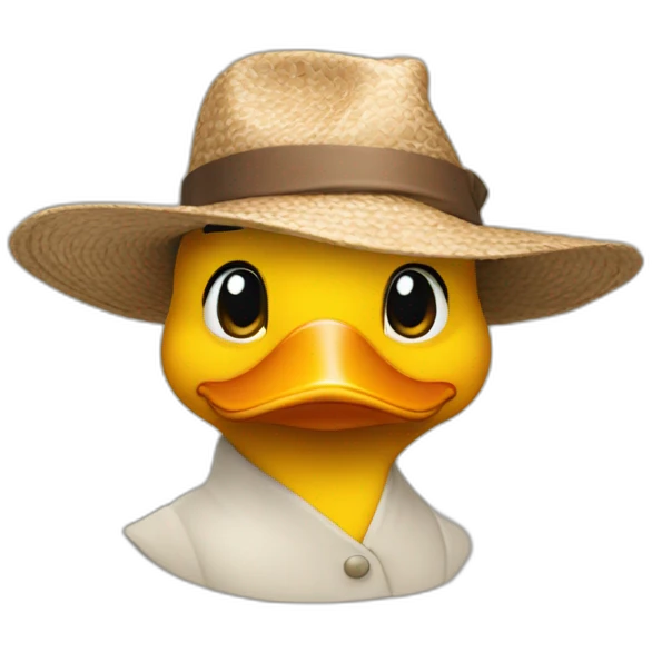 Canard avec un chapeau emoji