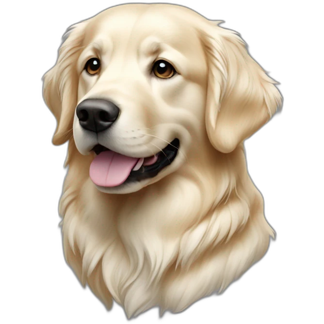 Un golden retriever blanc emoji
