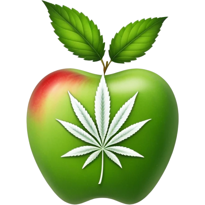 apple weed strain with a cannabis leaf accent emoji