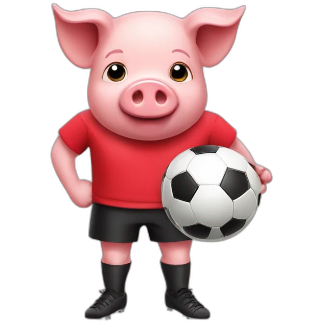 Soccer pig player red shirt emoji