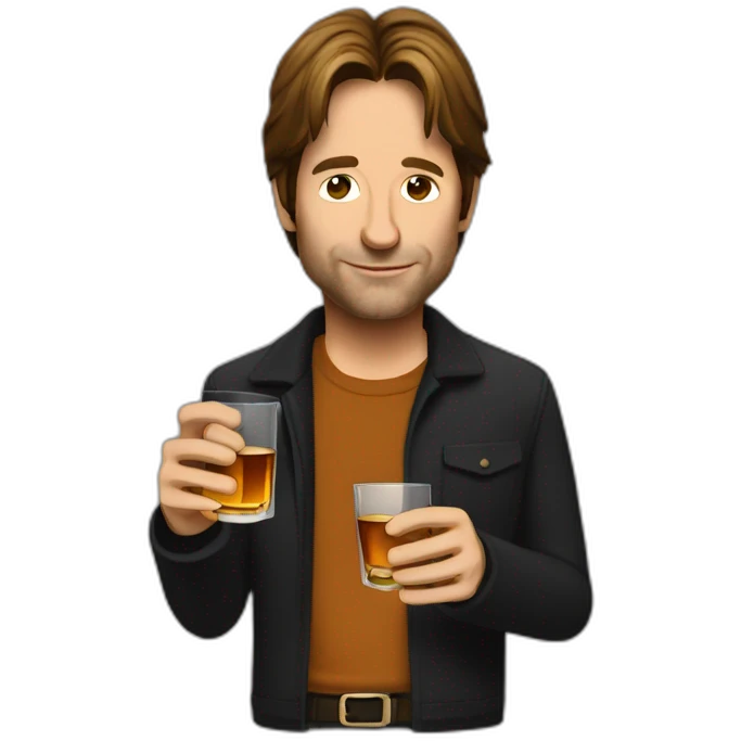 hank moody holds a glass of whisky and cigarettes emoji