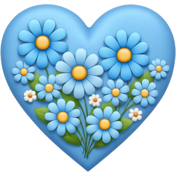 blue hearts with flower emoji