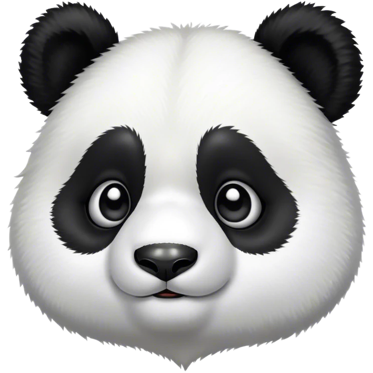 Cinematic Cute Panda Portrait Emoji, Head tilted playfully and inquisitively, featuring a fluffy, contrasting Fur of black and white with a charming expression and round, sparkling eyes filled with curiosity, Simplified yet irresistibly adorable features, highly detailed, glowing with a warm, friendly glow, high shine, affectionate and playful, stylized with a touch of bamboo whimsy, bright and endearing, soft glowing outline, capturing the essence of a mischievous yet loving panda, so playful it feels like it could roll out of the screen and into your arms! emoji