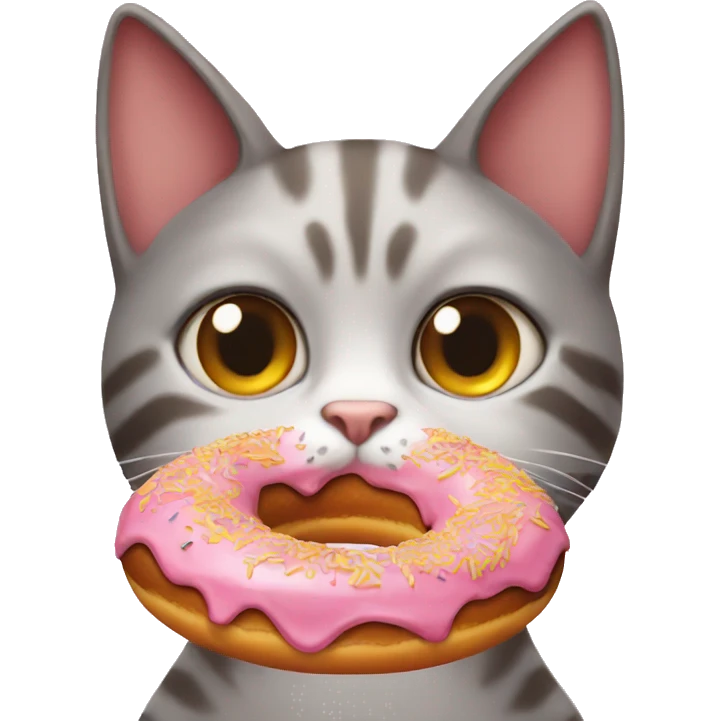 cat eating donut emoji
