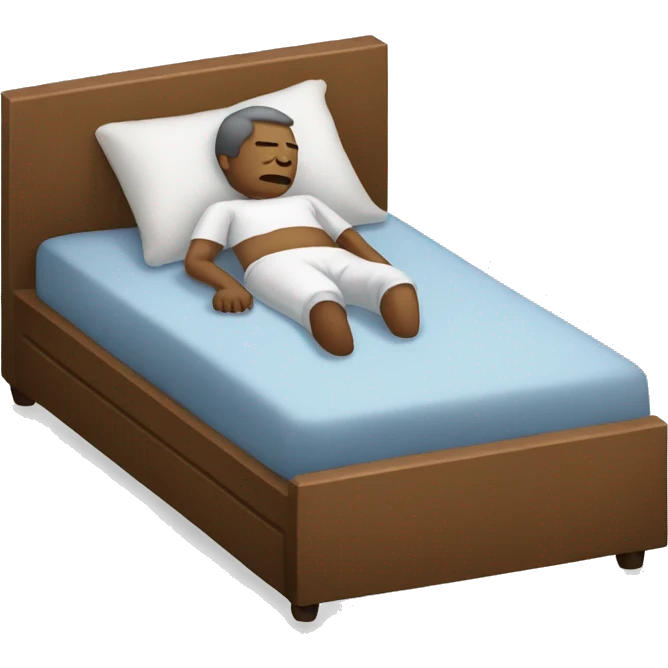 A sick man sleeping on bed emoji