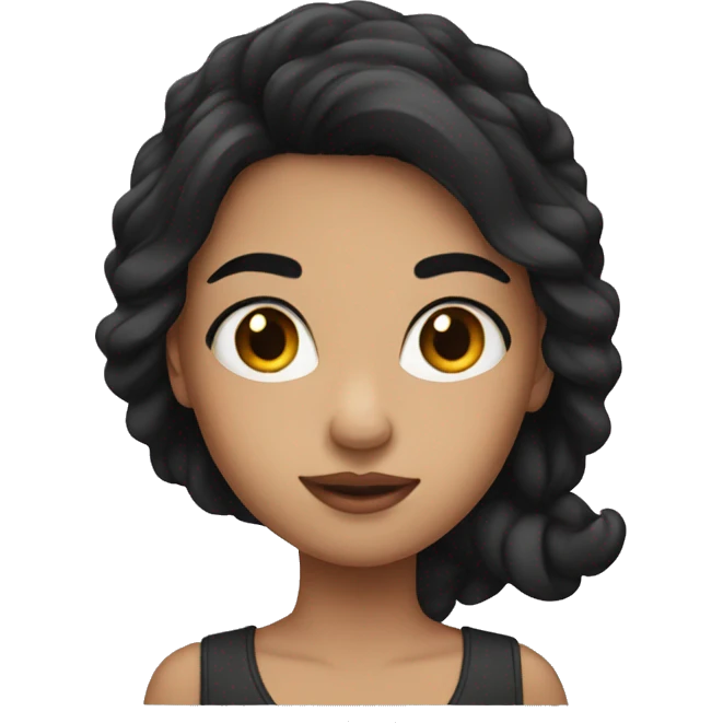 girl with black hair and brow e emoji