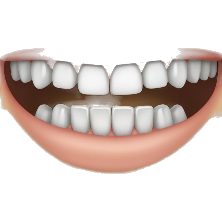 person with line metal braces ontop of white teeth emoji