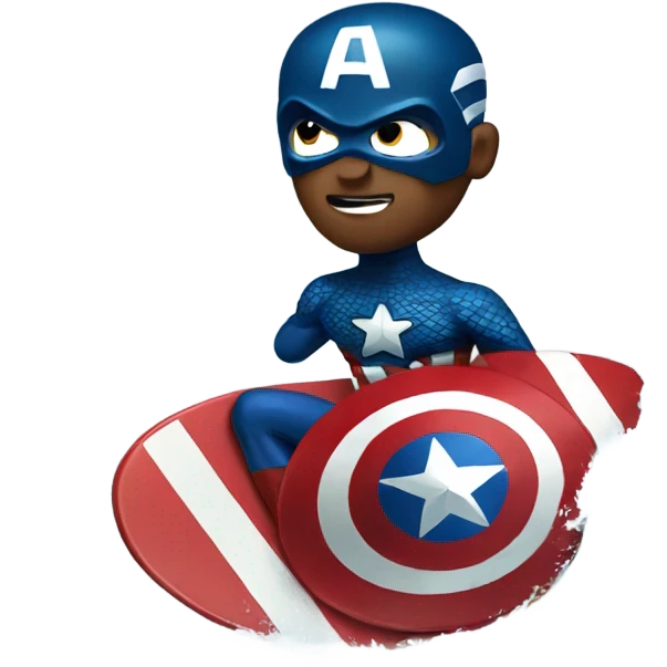 Surfing ,captain America emoji