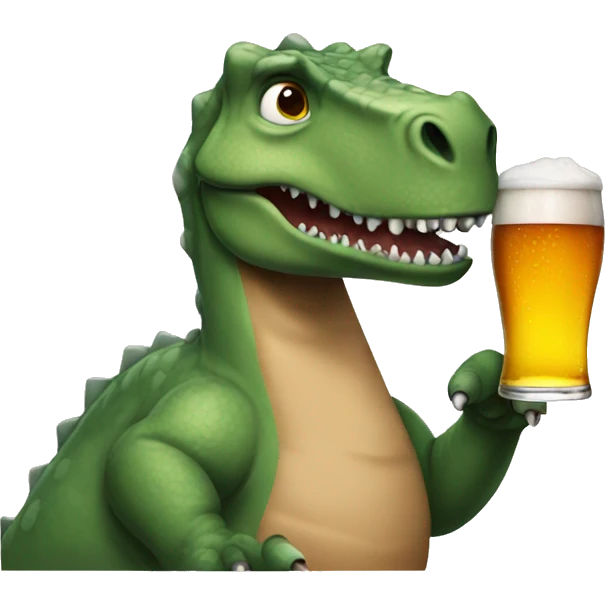dinosaur drinking beer emoji
