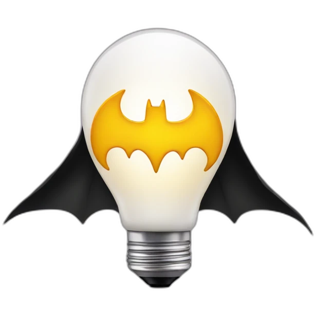 bulb with a batman cape emoji