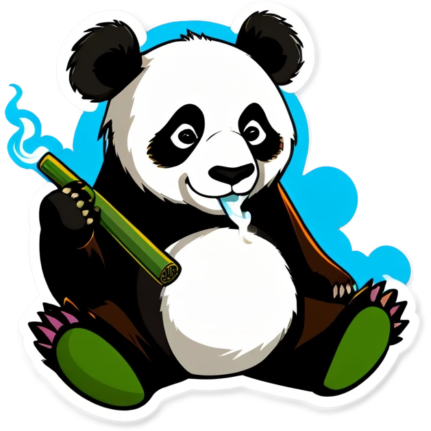 Panda smoking weed emoji