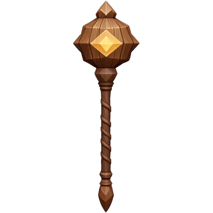 fantasy magic wooden staff low poly emoji
