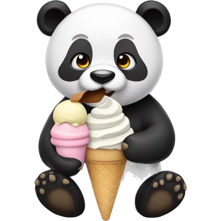 Panda eating ice cream emoji