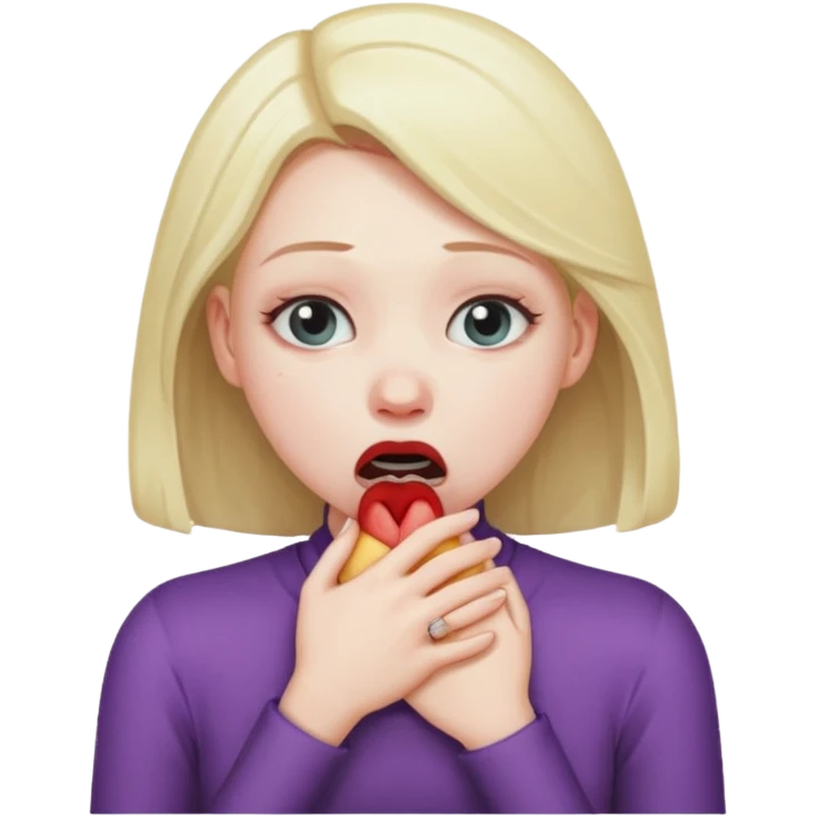 Girl choking herself emoji