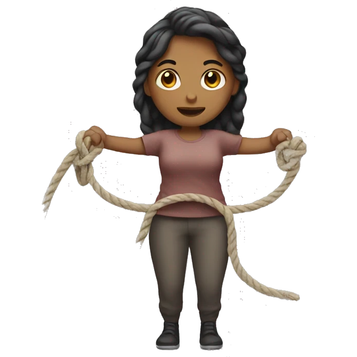 Woman holding rope emoji